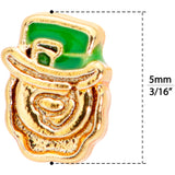 18G 5/16 Green Gold Tone Lucky Leprechaun L Shaped Nose Ring