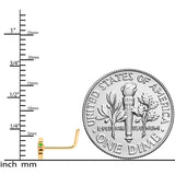 20G 5/16 Green Gold Tone Lucky Leprechaun L Shaped Nose Ring