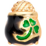 18G 5/16 Gold Tone St Patricks Day Pot O Gold L Shaped Nose Ring