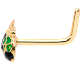 20G 5/16 Gold Tone St Patricks Day Pot O Gold L Shaped Nose Ring