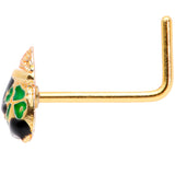 22G 5/16 Gold Tone St Patricks Day Pot O Gold L Shaped Nose Ring