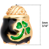 22G 5/16 Gold Tone St Patricks Day Pot O Gold L Shaped Nose Ring