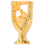 18G 5/16 Gold Tone Glass of Champagne L Shaped Nose Ring