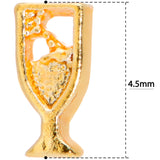 18G 5/16 Gold Tone Glass of Champagne L Shaped Nose Ring