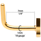 18G 5/16 Gold Tone Glass of Champagne L Shaped Nose Ring