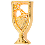 22G 5/16 Gold Tone Glass of Champagne L Shaped Nose Ring