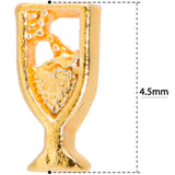 22G 5/16 Gold Tone Glass of Champagne L Shaped Nose Ring