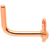 18G 5/16 Pink Rose Gold Tone Nerdy Easter Bunny L Shaped Nose Ring