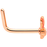 20G 5/16 Pink Rose Gold Tone Nerdy Easter Bunny L Shaped Nose Ring