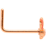 22G 5/16 Pink Rose Gold Tone Nerdy Easter Bunny L Shaped Nose Ring