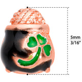 18G 5/16 Rose Gold Tone Pot O Gold L Shaped Nose Ring