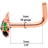 18G 5/16 Rose Gold Tone Pot O Gold L Shaped Nose Ring