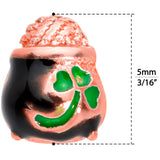 22G 5/16 Rose Gold Tone Pot O Gold L Shaped Nose Ring