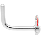 18G 5/16 Pink Ears Nerdy Easter Bunny L Shaped Nose Ring