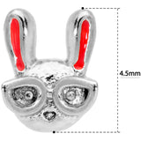 18G 5/16 Pink Ears Nerdy Easter Bunny L Shaped Nose Ring