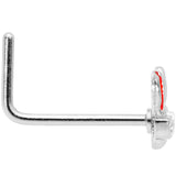 22G 5/16 Pink Ears Nerdy Easter Bunny L Shaped Nose Ring