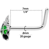 20G 5/16 St Patricks Day Pot O Gold L Shaped Nose Ring