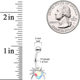 Aurora Gem Halloween Heart Spider Belly Ring