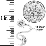 14G 7/16 Clear Gem Moon Spiral Twister Belly Ring