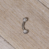 14G 5/16 Clear Speckled Acrylic End Curved Eyebrow Ring