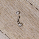 14G 5/16 Clear Speckled Acrylic End Curved Eyebrow Ring