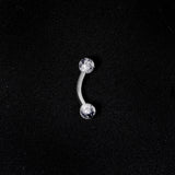 14G 5/16 Clear Speckled Acrylic End Curved Eyebrow Ring
