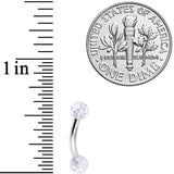 14G 5/16 Clear Speckled Acrylic End Curved Eyebrow Ring
