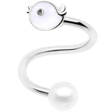 14G 1/2 Clear Gem Bird Spiral Twister Belly Ring