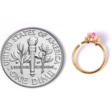 20G 5/16 Clear CZ Gem Pink Faux Opal Gold Tone Planet Nose Hoop