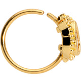 20G 5/16 Pink Gem Gold Tone Tulip Flower Nose Hoop