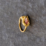 20G 5/16 Pink Gem Gold Tone Tulip Flower Nose Hoop