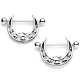 14G 7/8 Starry Crescent Moon Nipple Shield Set