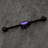14G Black Purple Cauldron Halloween Industrial Barbell 38mm