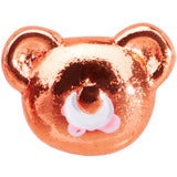 20G 5/16 Rose Gold Tone Tiny Teddy Bear L Shaped Nose Ring