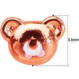 20G 5/16 Rose Gold Tone Tiny Teddy Bear L Shaped Nose Ring