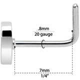 20G 5/16 Red Yellow Blue Pansexual Pride Heart L Shaped Nose Ring