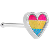 20G 5/16 Red Yellow Blue Pansexual Pride Heart Nose Bone