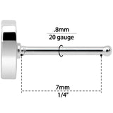 20G 5/16 Red Yellow Blue Pansexual Pride Heart Nose Bone