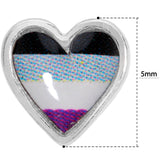 20G 5/16 Black Grey Purple Asexual Pride Heart L Shaped Nose Ring