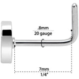 20G 5/16 Black Grey Purple Asexual Pride Heart L Shaped Nose Ring