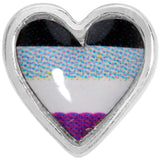 20G 3/8 Black Grey Purple Asexual Pride Heart Nose Bone