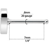 20G 3/8 Black Grey Purple Asexual Pride Heart Nose Bone