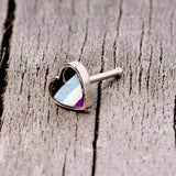 20G 3/8 Black Grey Purple Asexual Pride Heart Nose Bone