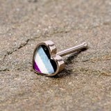 20G 3/8 Black Grey Purple Asexual Pride Heart Nose Bone