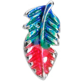 20G 1/4 Blue Green Red Feather L Shaped Nose Ring