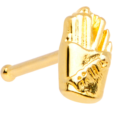 20G 1/4 Gold Tone Fast Food French Fries Nose Bone