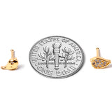 20G 1/4 Clear CZ Gem Gold Tone Little Birds Nose Bone Set of 2