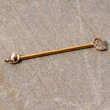 14G Clear Gem Gold Tone Little Birds Industrial Barbell 38mm