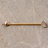 14G Clear Gem Gold Tone Little Birds Industrial Barbell 38mm