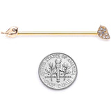 14G Clear Gem Gold Tone Little Birds Industrial Barbell 38mm